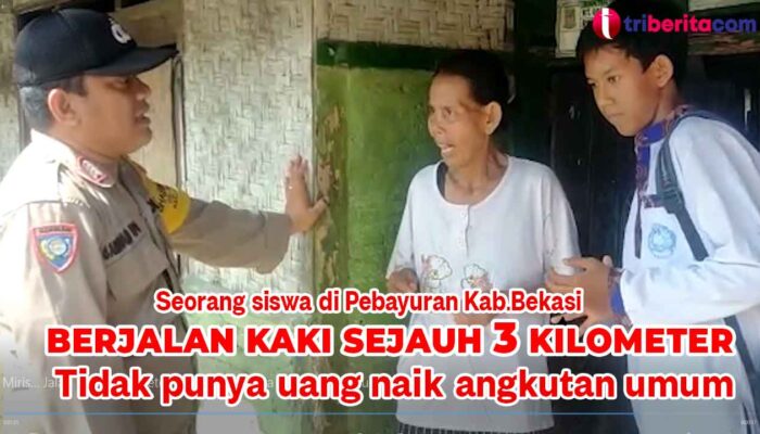 Miris… Jalan Kaki 3 Kilometer Setiap Hari Siswa SMPN 1 Pebayuran