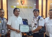 Sebagai bentuk apresiasi, Satreskrim Polres Lebak mendapatkan penghargaan dari Kementerian Perhubungan
