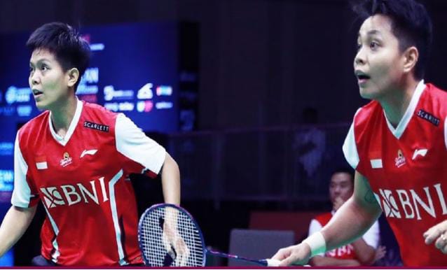 Ganda putri Indonesia, Apriyani Rahayu/Siti Fadia Silva Ramadhanti, menelan pil pahit dalam partai keempat babak perempat final Badminton Asia Mixed Team Championship (BAMTC) 2023 kontra Korea Selatan. (Foto : internet)