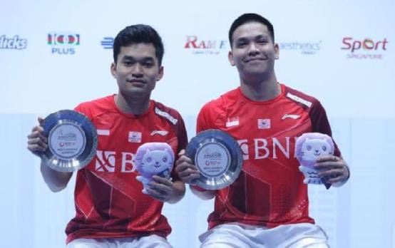 Leo Rolly Carnando/Daniel Marthin. Leo/Daniel sukses menjuarai Indonesia Masters 2023.