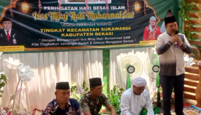 Peringatan Isra Mi’raj di Kabupaten Bekasi Diisi Penceramah Ustadz Angling Darma dan Santuni 60 Anak Yatim