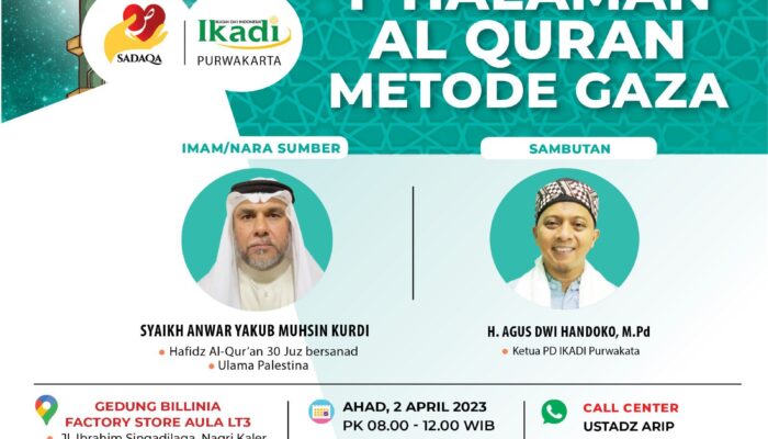 Workshop Menghafal Quran Metode Gaza Akan Diadakan di Purwakarta, Panitia Hadirkan Narsum Ulama Palestina