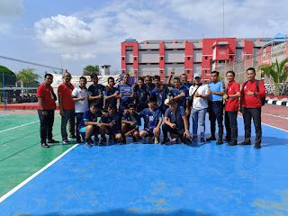 Warga Binaan Lapas Pemuda Kelas IIA Tangerang Mendapatkam Juara 3 Lomba Voli. (Foto: Fathar)