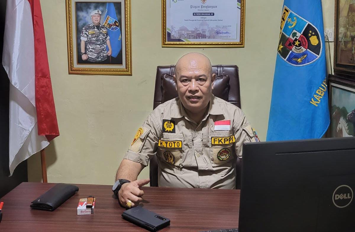 Ketua Cabang 0907 KB Forum Komunikasi Putra Putri Purnawirawan Indonesia (FKPPI) Kabupaten Bekasi, Toto Iskandar. (Foto: Muh.Bakhtiar)