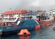 Breaking News, Kobaran Api di KMP Royce telah Padam, Basarnas dan Tim Gabungan Lakukan Evakuasi