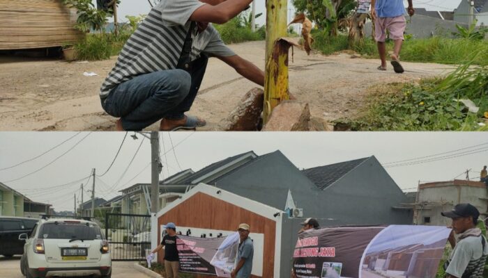 Akses Jalan di Babelan Bekasi Buruk, Warga Kompak Pasang Spanduk dan Pohon Pisang Dampak Pembangunan Perumahan