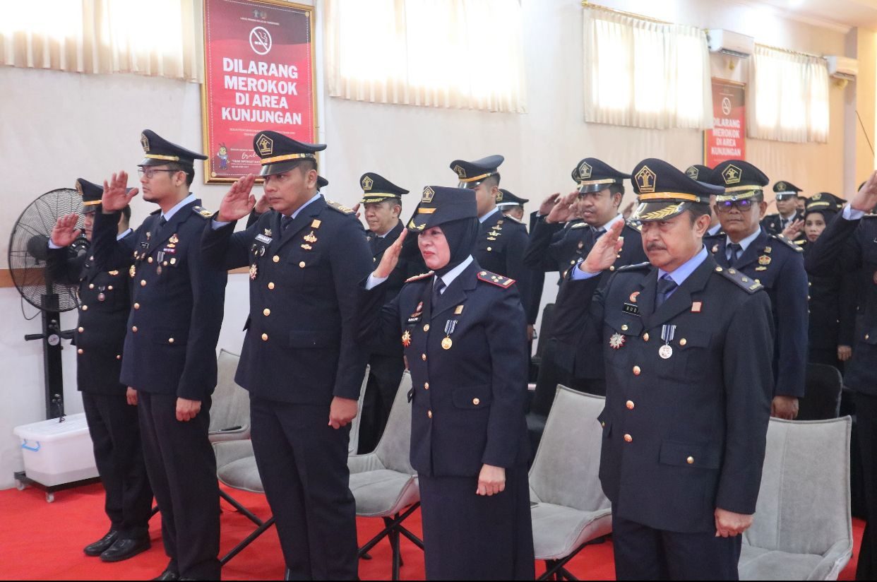 Upacara Hari Bhakti Pemasyarakatan Ke -59 Yang Dilakukan Oleh Lapas Pemuda Kelas IIA Tangerang. (Foto: Fathar)