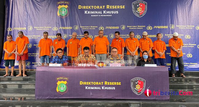 Ditreskrimsus Polda Metro Jaya berhasil menangkap para pelaku uang palsu. (Foto: Fathar)