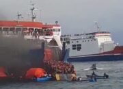 KMP Royce 1 Terbakar Diperairan Merak- Bakauheni, Begini Kondisinya