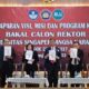 Universitas Singaperbangsa Karawang (Unsika) menggelar rapat senat terbuka penjaringan calon bakal calon Rektor Unsika, bertempat di Aula Auditorium kampus Unsika, Kamis (4/5/2023)