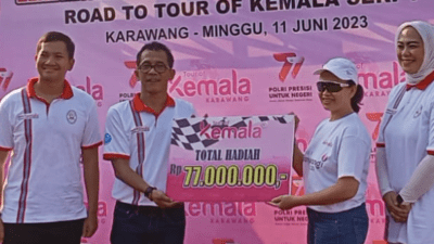Karawang Bhayangkara Criterium, road tour of kemala seri 1. Pada 11 Juni 2023. (Foto: Andika)