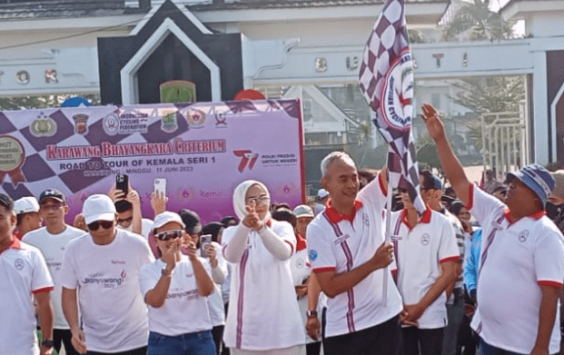 Karawang Bhayangkara Criterium, road tour of kemala seri 1. Pada 11 Juni 2023. (Foto: Andika)