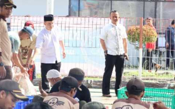 Lapas Pemuda Kelas IIA Tangerang, juga turut melangsungkan kegiatan penyembelihan hewan qurban yang dilaksanakan di Lapangan Blok F. (Foto: Fathar)