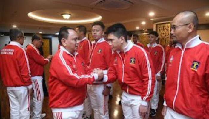 Sekjen Kemenkumham Pimpin Pelepasan Atlet Di Pornas KORPRI Ke XVI