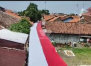 Sambut HUT RI ke 78, Warga Dukuhturi Kabupaten Tegal Pasang Kain Bendera Merah Putih Sepanjang 150 M