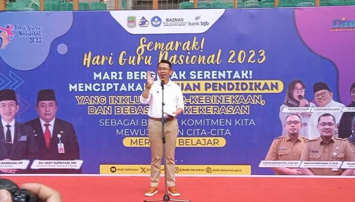 Hadiri Semarak Hari Guru Nasional 2023, Ini Pesan Pj Bupati Bekasi