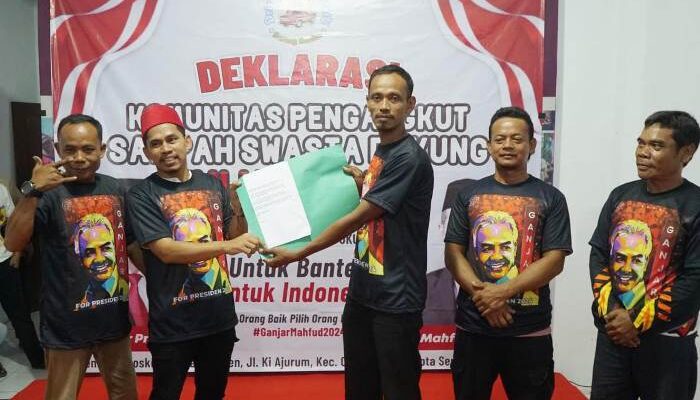 Komunitas Driver dan Pengangkut Sampah di Serang Banten Deklarasi Dukung Ganjar Pranowo-Mahfud