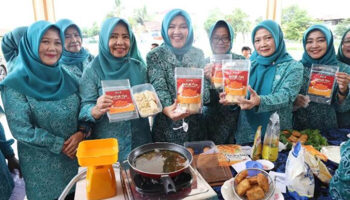Tangani Stunting, Pj Ketua TP PKK Provinsi Banten Tine Al Muktabar Demo Olahan Nugget Ikan Patin