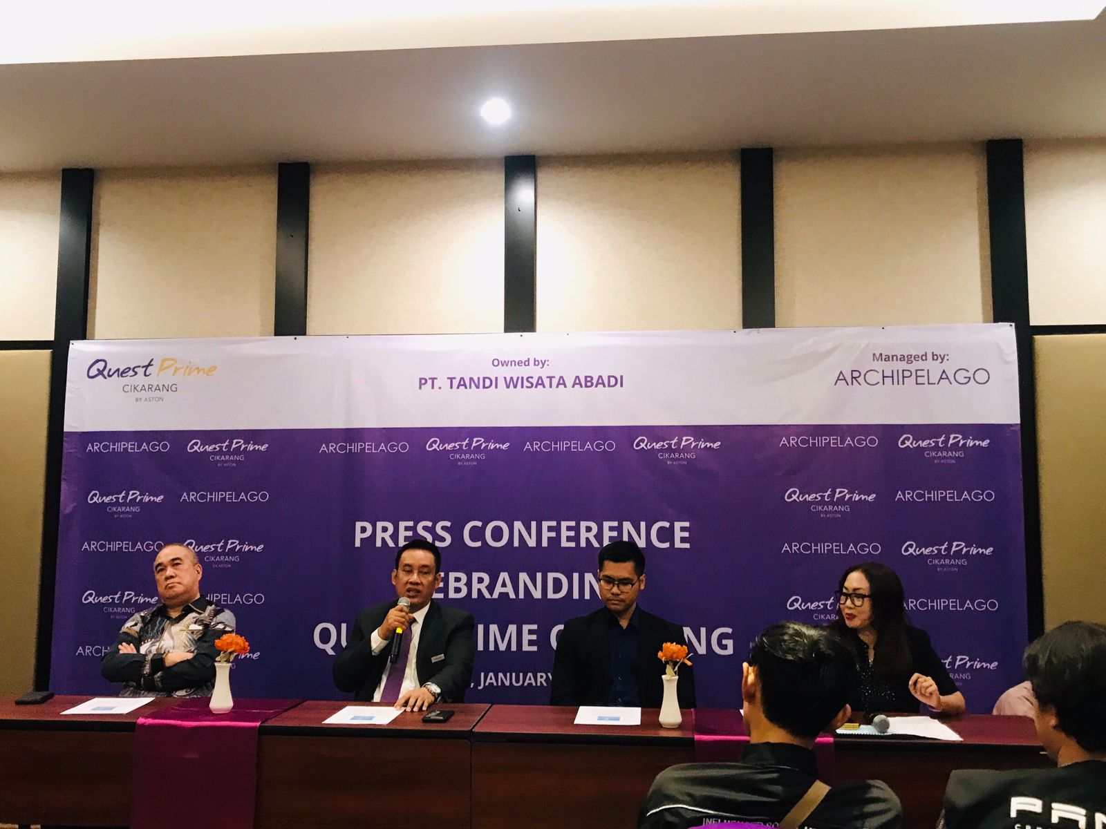 Quest Hotel Cikarang resmi berganti menjadi Quest Prime Cikarang di Hotel General Manager Quest Prime Cikarang.pada Selasa, (16/1/2024). (Foto : istimewa)