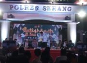 Ribuan Santri, Toga, dan Tomas Istighosah Do’a Bersama di Mako Polres Serang