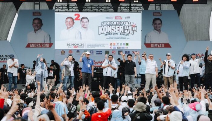 Dimeriahkan Dewa-19 hingga Charly Van Houten, Kampanye Akbar Andra-Dimyati Dihadiri Puluhan Ribu Orang