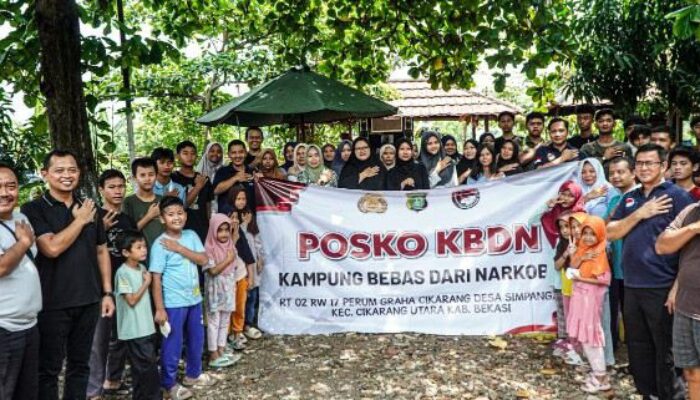 Kasat Resnarkoba Polres Metro Bekasi Deklarasi Kampung Bersih Narkoba di Desa Simpangan Cikarang Utara