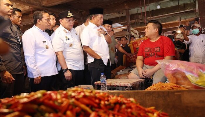 Pj Gubernur Banten A Damenta Dampingi Mendagri Tinjau Harga Bahan Pokok di PITT Kota Tangerang