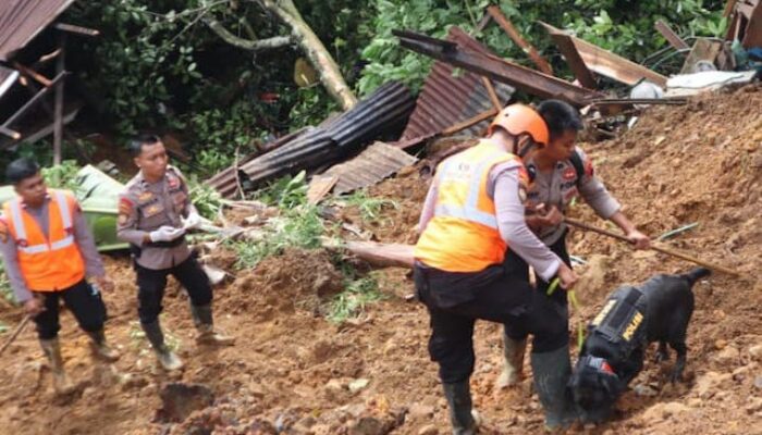 Tim K-9 Polda Jateng Berhasil Temukan Jenazah Bayi 5 Bulan yang Tertimbun Tanah Longsor