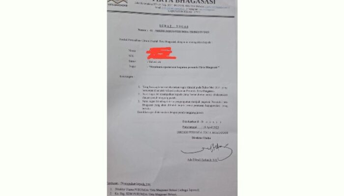 Direktur Usaha Perumda Tirta Bhagasasi Kembali Disoal, Diduga Salahgunakan Wewenang