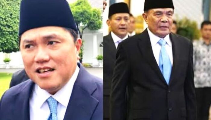 Di Istana Negara, Purnawirawan TNI Djamari Chaniago Dilantik sebagai Menko Polkam, Erick Thohir jadi Menpora