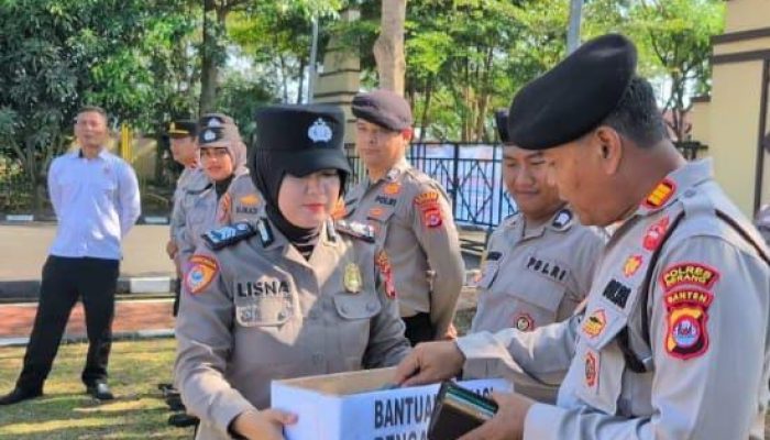 Seluruh Personel Polres Serang Banten Galang Dana untuk Korban Bencana