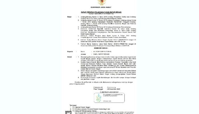 Ade Kuswara jadi Tersangka, Gubernur Jabar Perintahkan dr Asep Surya Atmaja jadi Plt Bupati Bekasi