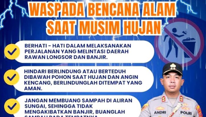 Kapolres Serang Andri Kurniawan Ingatkan Masyarakat Tingkatkan Kewaspadaan Cuaca Hidrometeorologi