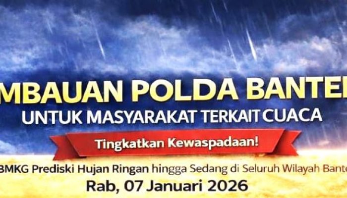 Kondisi Cuaca Tidak Menentu, Polda Banten Siaga 24 Jam Layanan Call Center 110 dan Imbau Masyarakat Selalu Waspada
