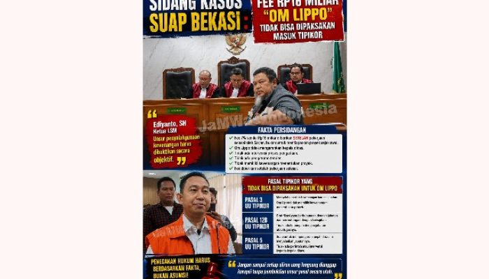 Sidang Kasus Suap Bekasi: Fee Rp16 Miliar ‘Om Lippo’ Tidak Bisa Dipaksakan Masuk Tipikor