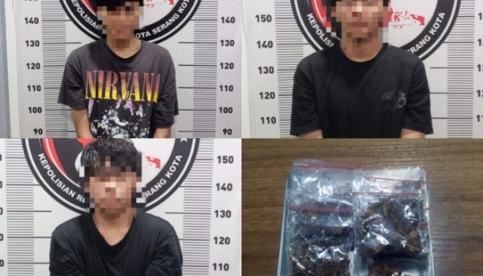 Satresnarkoba Polresta Serang Kota Dingkus Tiga Pemuda Terduga Pengedar Tembakau Sintetis di Wilkum Banten