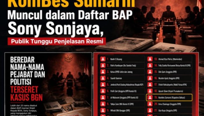 Nama Kapolres Bekasi, KomBes Sumarni Muncul dalam Daftar BAP Sony Sonjaya, Publik Tunggu Penjelasan Resmi