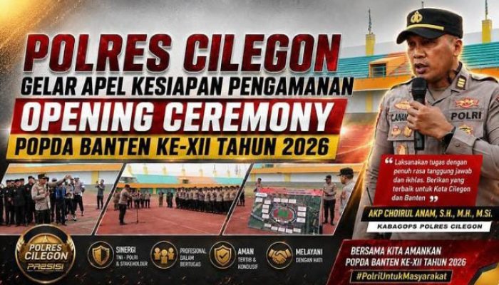 Dukung Kelancaran dan Sukseskan POPDA XII Banten, Polres Cilegon Pengamanan Ketat,