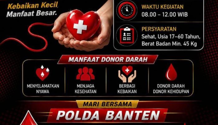 Sambut Hari Bhayangkara ke-80, Polda Banten Gelar Donor Darah dan Khitanan Gratis