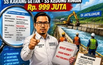 JaMWas Indonesia Pertanyakan Dasar Repeat Order Paket Supervisi Rehabilitasi Irigasi SS Karang Getak–SS Kedung Ringin Senilai Rp999 Juta